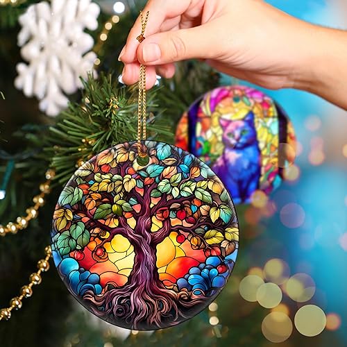 Miniatura 96 de Touber Adorno de Navidad, decoración de Navidad, idea de regalo de vacaciones, recuerdo de reliquia, cerámica redonda, intercambio de regalos, idea