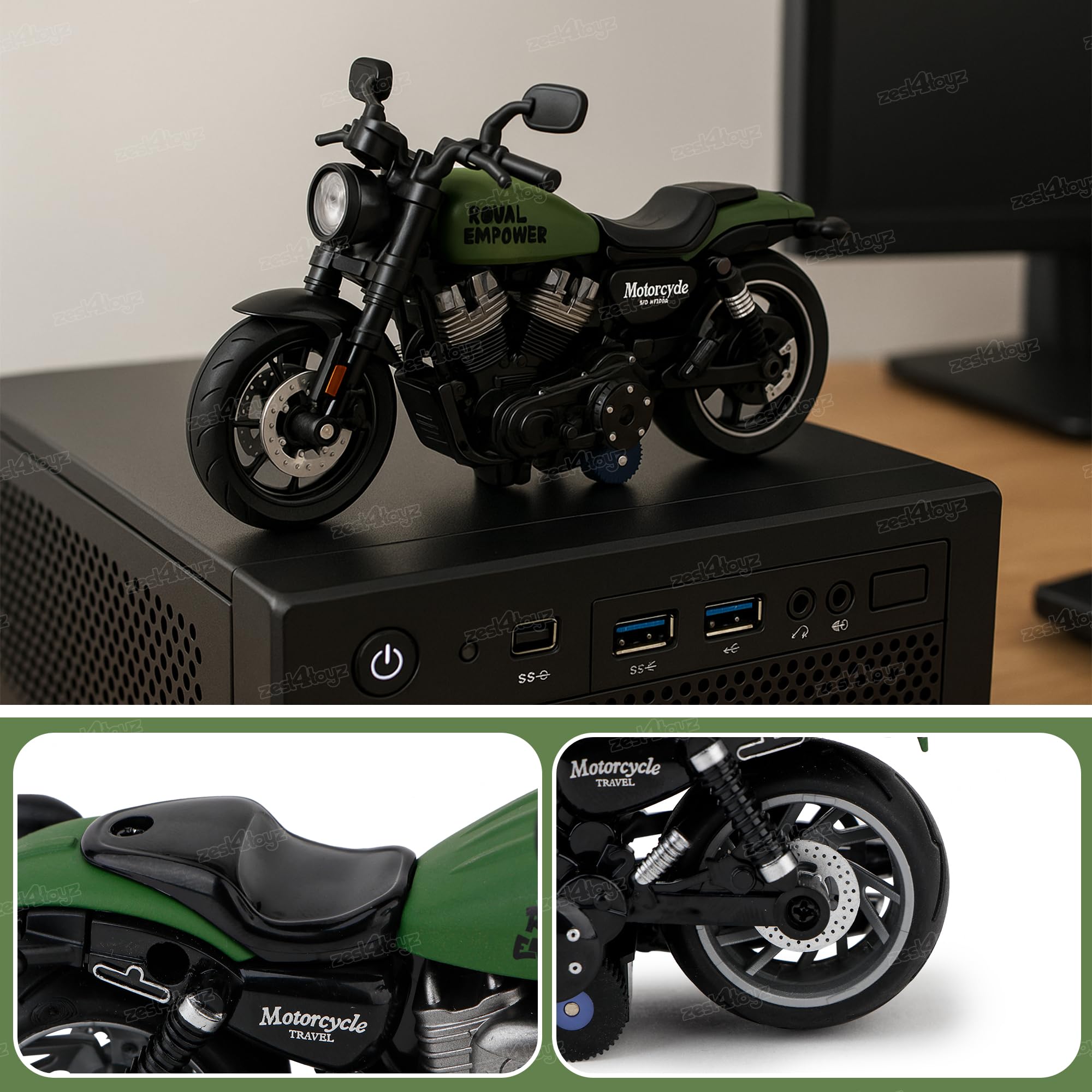 Zest 4 Toyz Die-cast Alloy Motorbikes for Kids 1:14 Scale Alloy Model Bikes Pull Back Toys Suitable for 3+ Years Boys and Girls Multicolor (Pack of 1) - Image 8 thumbnail