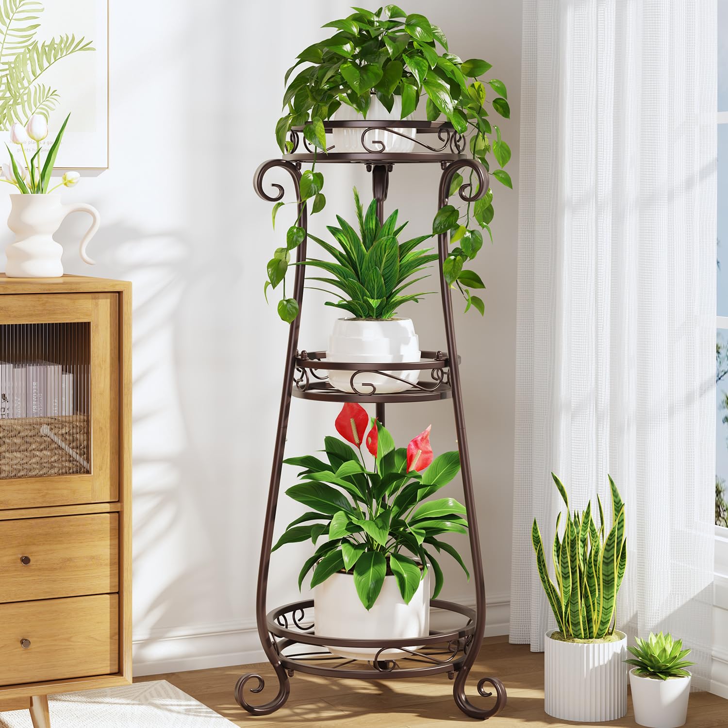 Photo 1 of LASZOLA 3 Tier Metal Plant Stand Bronze