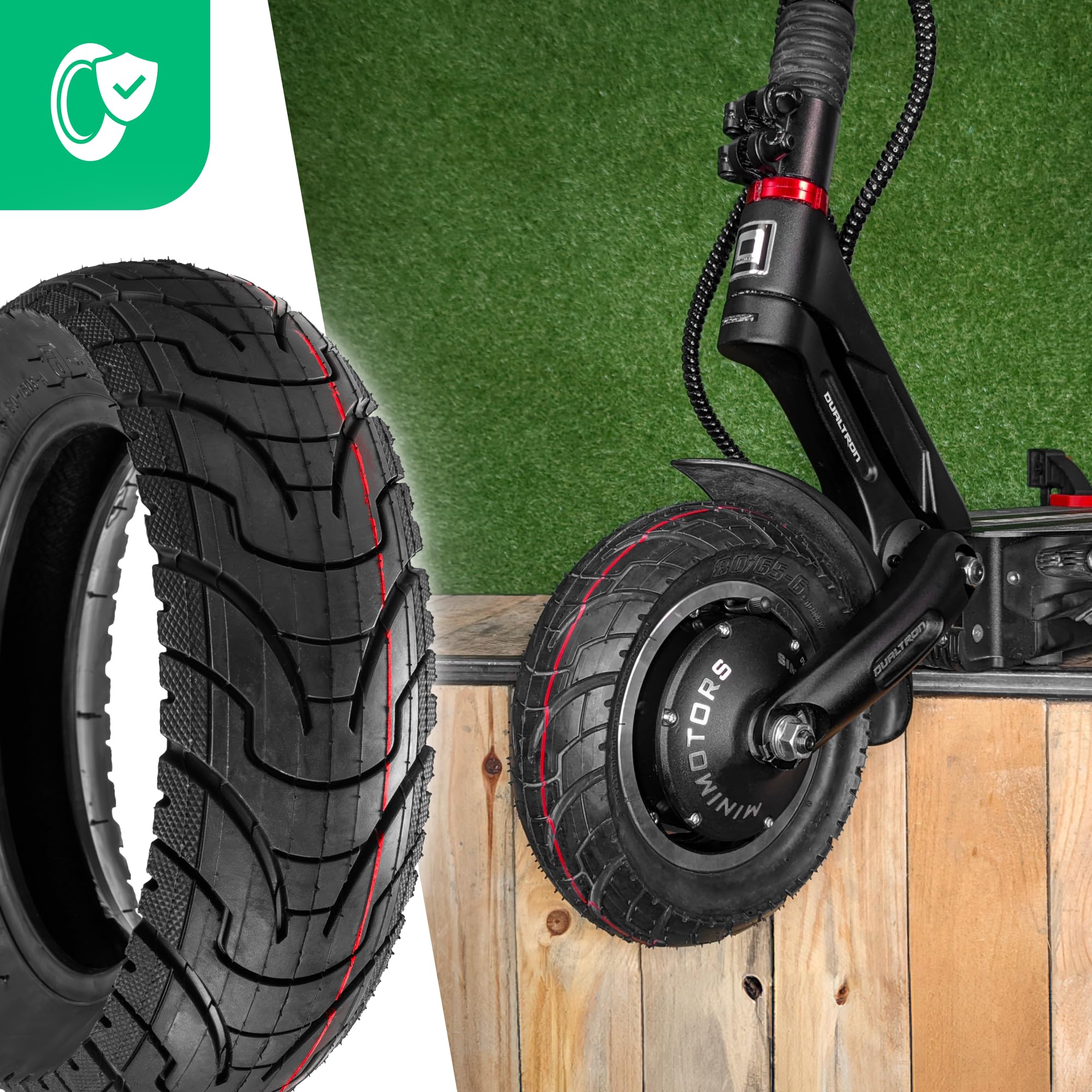 Neumático 80/65-6 (10x3) para Patinete Eléctrico, Compatible con Dualtron Victor, Zero 10x, Kaabo Mantis 10 (Pro)