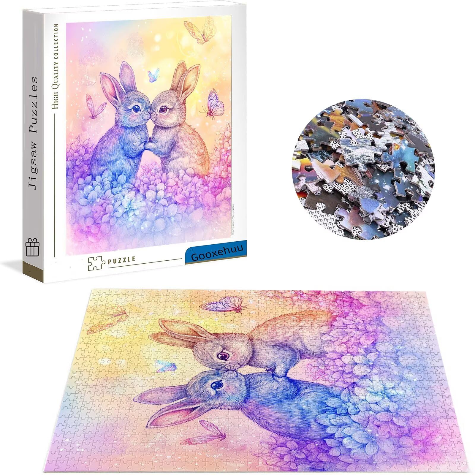 Puzzle 3000 elementów dla dorosłych, 3000 elementów, motyle, gry edukacyjne, drewniane puzzle, królik, puzzle, prezenty dla nastoletnich chłopców w wieku 14-16 lat, 122 x 81 cm, g-773