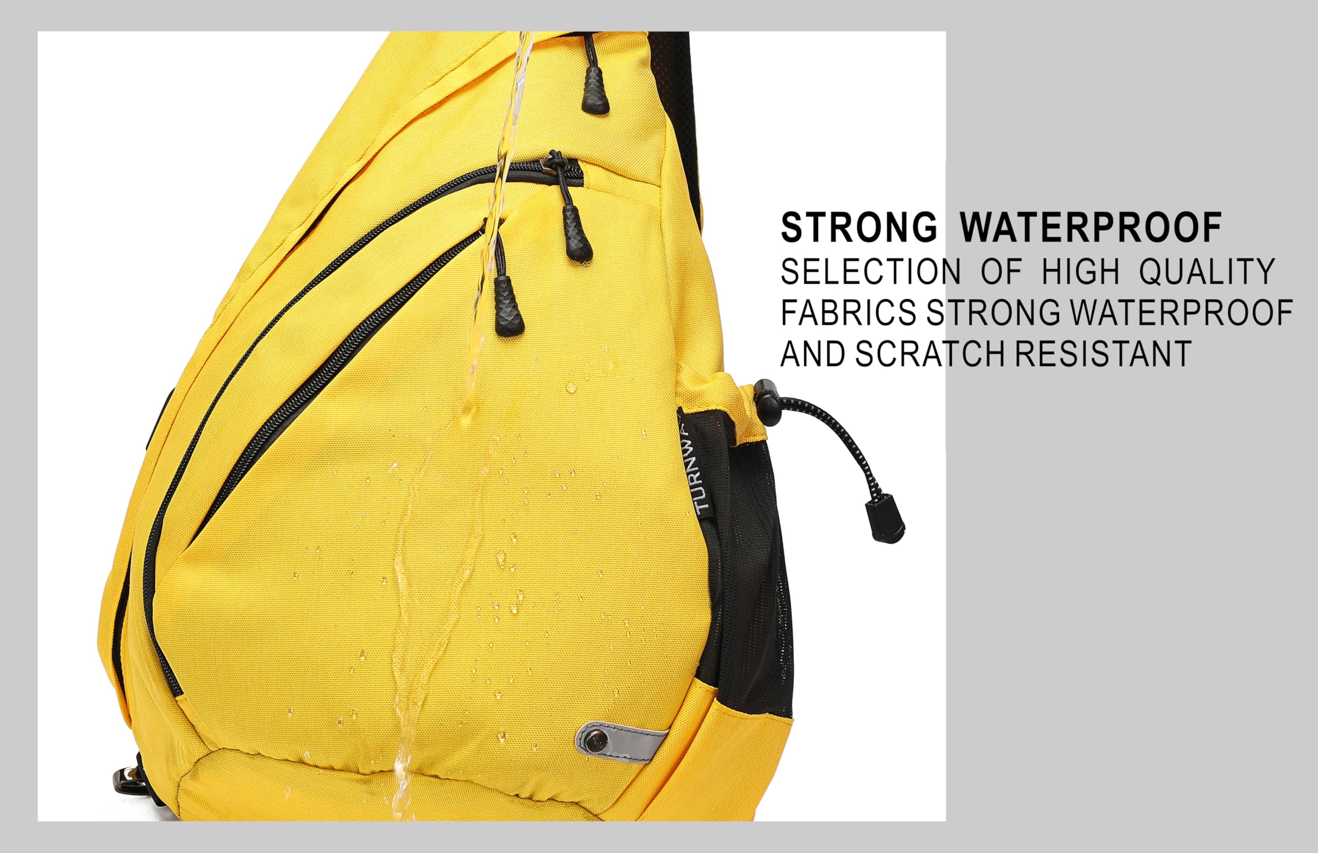 TurnWay Bolso bandolera impermeable con puerto de carga USB para viajes, senderismo, ciclismo