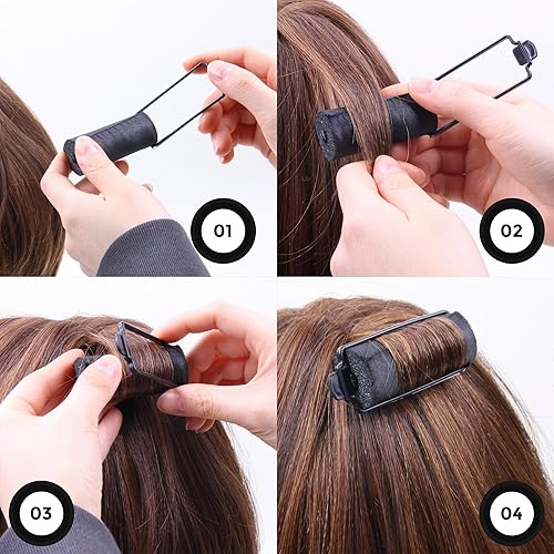 Miniatura 5 de DONNA JUMBO - 6 rodillos de pelo de espuma sedosa Sastin de 1.5 pulgadas de profundidad para peinado sin calor, rizadores de pelo y clips incluidos,