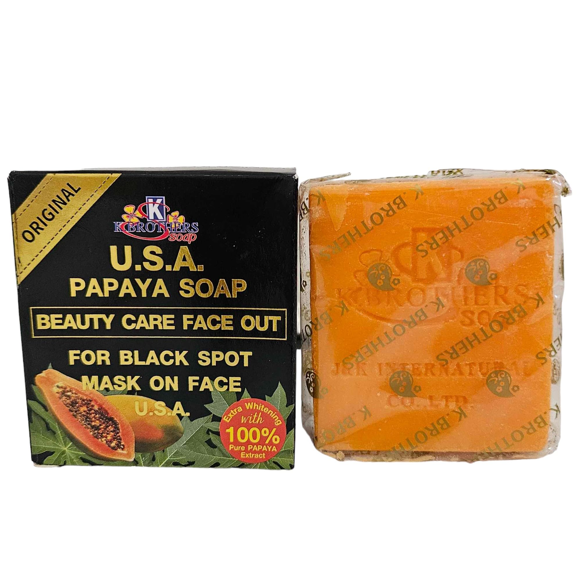 K.BROTHERS USA PAPAYA SOAP BEAUTY CARE FACE OUT SOAP 120g x 1