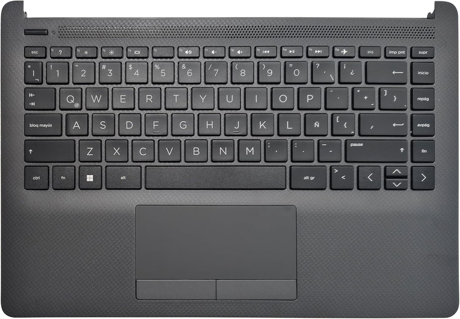 Laptop Latin Keyboard Compatible for HP 14-DK 14-CF 14-DF 240 G8 245 G8 246 G8 L24817-001 L24818-001 No Backlit with TouchPad Palmrest Upper Cover Case (Gray)
