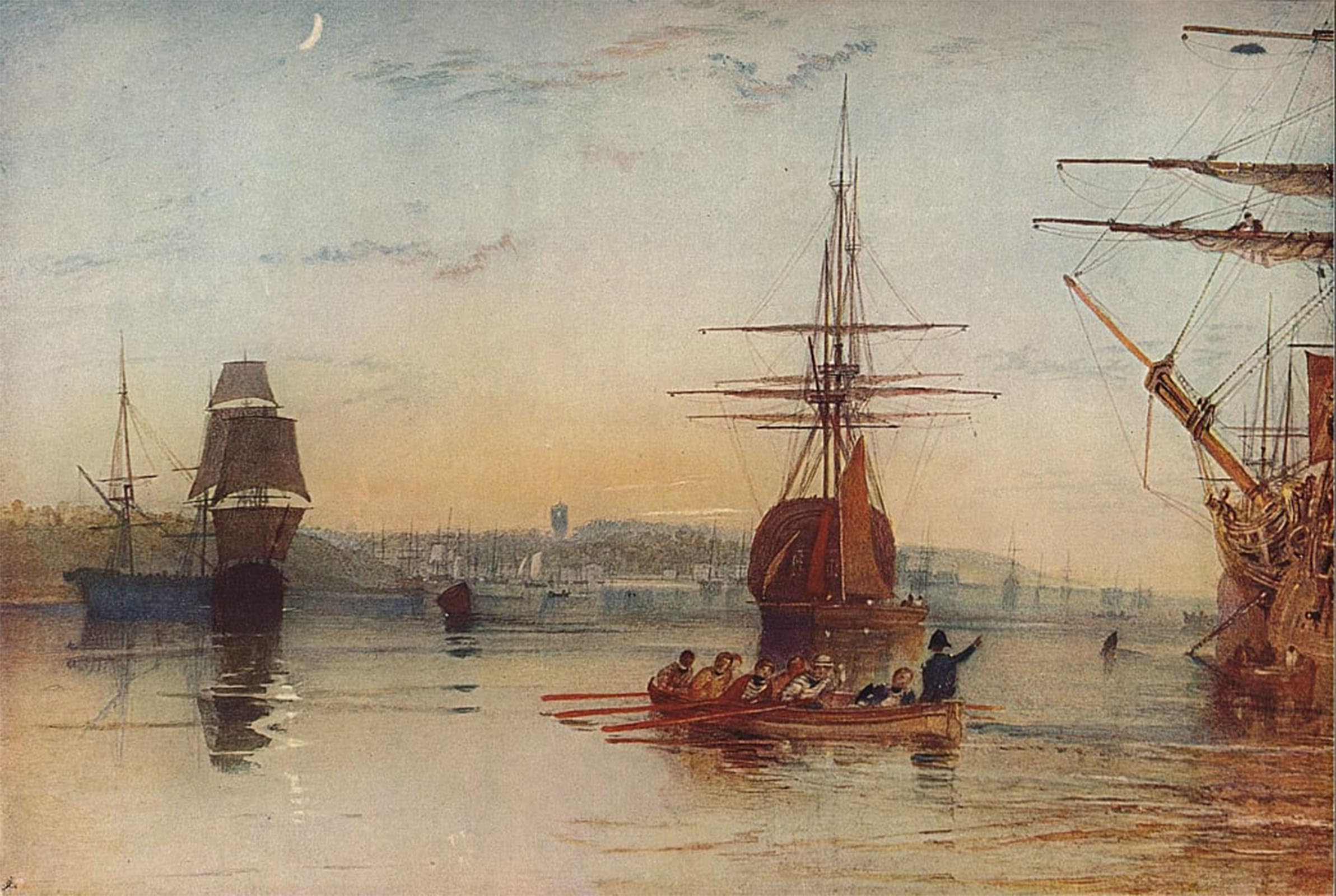 ARTXLXXBN Famous Prints Artwork Pictures Poster Painting Art Cowes by Mallord William Turner Artwork Landscape Pictures for Home Decor 60x90cm