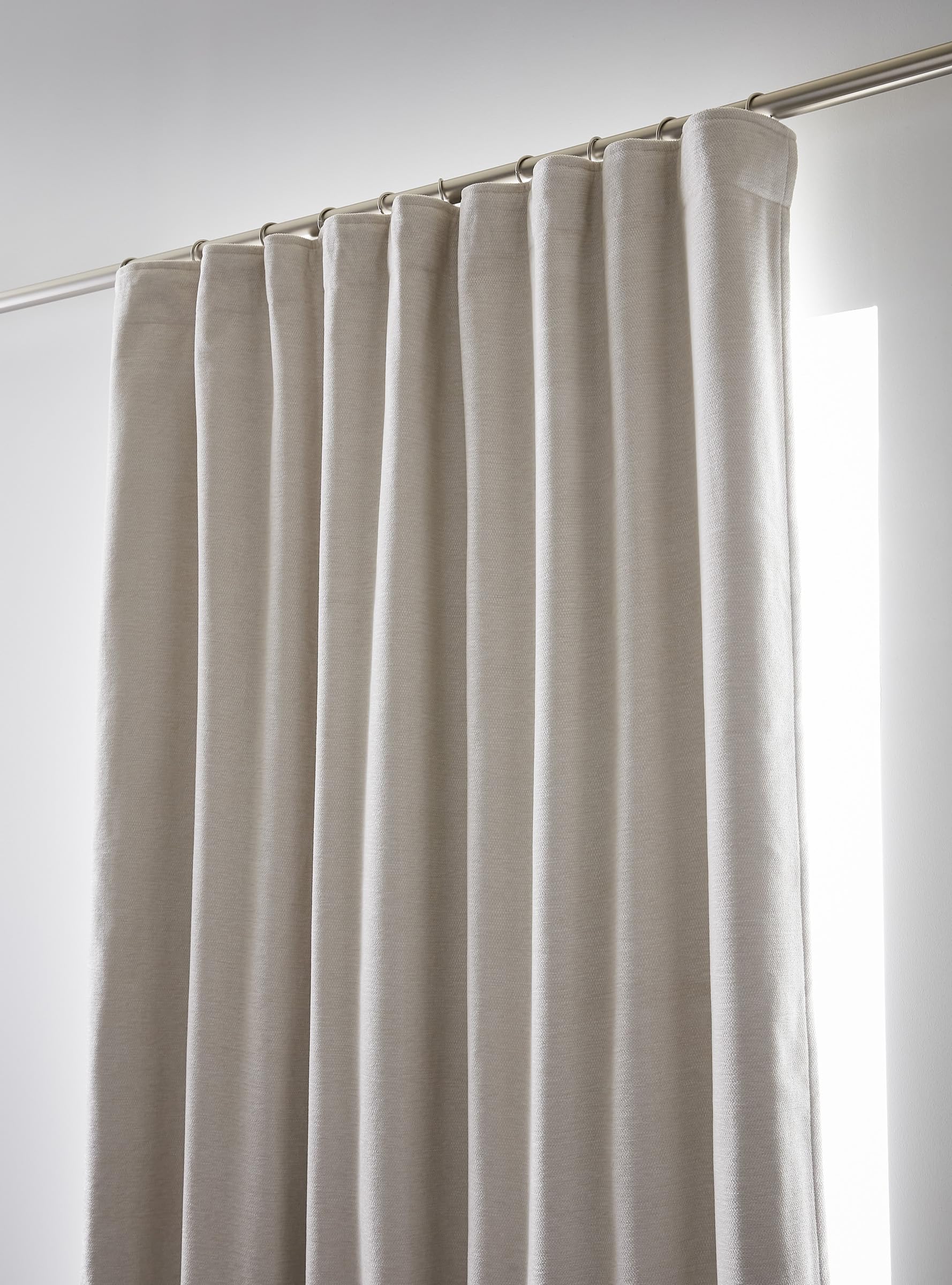 Lot de 2 Rideaux occultant phonique et Thermique doublé Polaire Galon fronceur Bjorn 100% Opaque Le Fil d'Ariane (Pampa)
