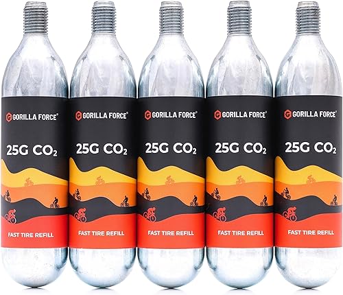 Gorilla Force 25g CO2 Cartridges - Threaded for Bike Tire Inflators