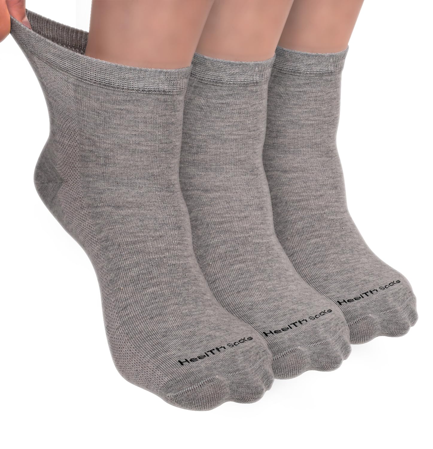 FOOTPRINTS Unisex Bamboo Diabetic Ankle Socks | Thicker Soft Comfy Seamless | pack of 3