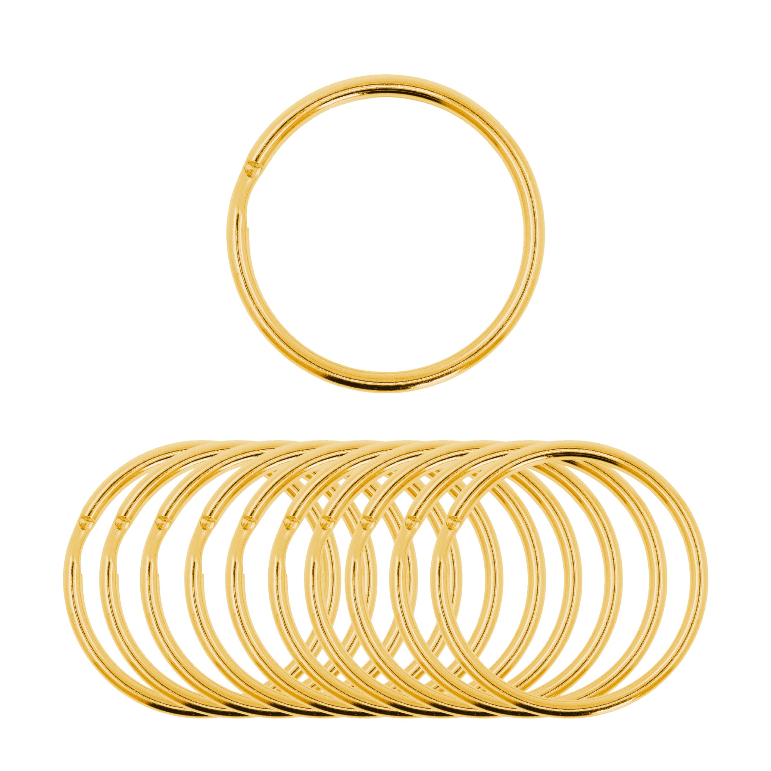 Mandala Crafts Metal Key Rings - Round Keychain Rings - 100 Set Bulk Keyrings