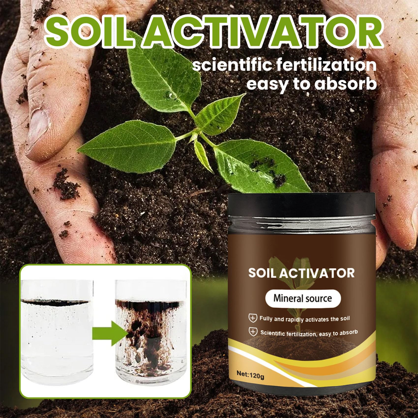 Soil Pro Activator, Water-Soluble Soil Care Formula for Vegetables, Flowers, Potted Plants and Garden Use (3pcs)