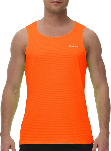Cakulo Mens Tank Tops Big and Tall Swim Shirts Running Quick Dry Workout Sleeveless Summer Beach Muscle Athletic Top