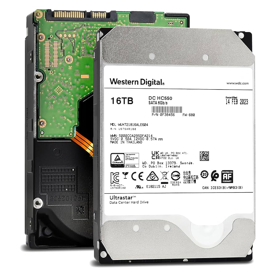 [2個セット 32TB] 大容量HDD WD 16TB HC550 3.5インチ Amazon.com: Western Digital DC HC550 16TB 512MB SATA Ultra