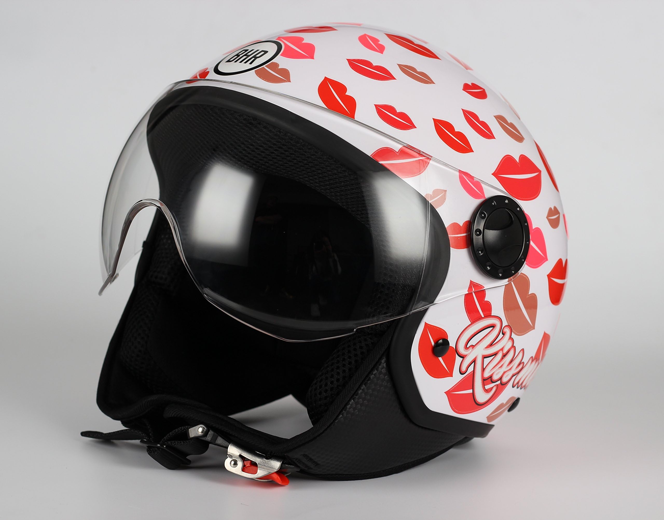 BHR 31283 Helmet demi-jet Line One 801, Kiss Me, Multi-Colour, Size XS
