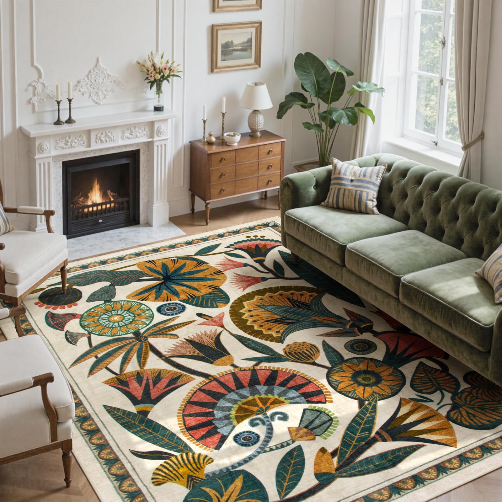 Zealude Beige 8x10 Area Rug