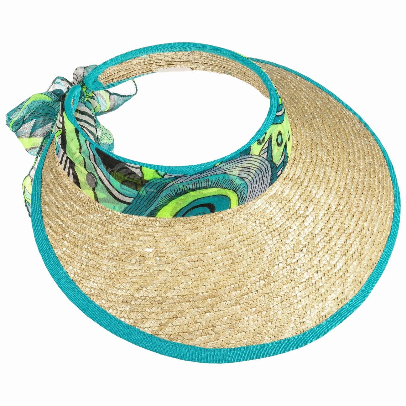 Lierys Visiere en Paille Summer Mood Femme - Made in Italy pour Le Soleil Protection Solaire avec Visiere, Passepoil Ete Printemps-ete