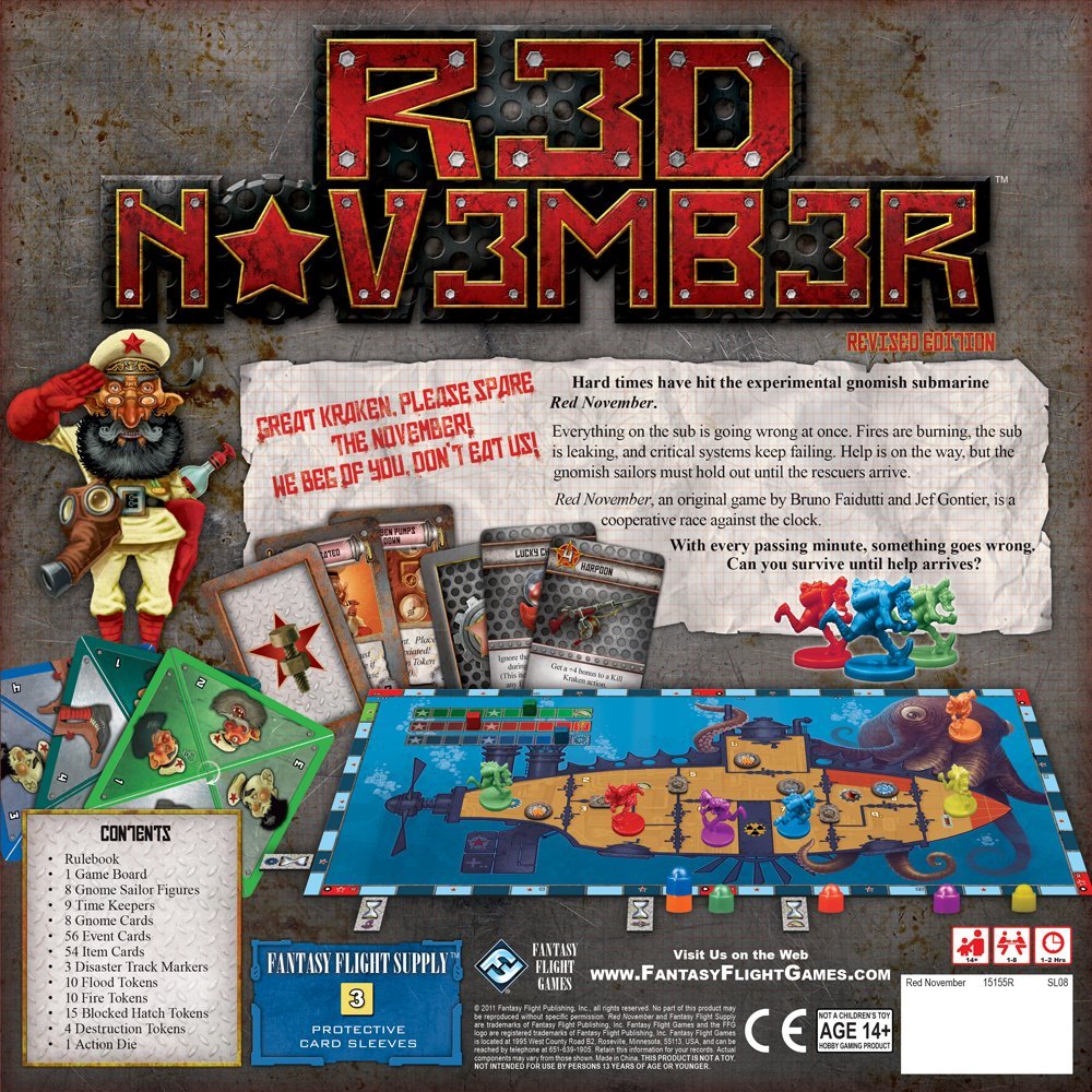 Amazon.com: Fantasy Flight Games Red November: A Frantic Game of Survival  on a Gnomish Submarine : Faidutti, Bruno, Gontier, Jef: Toys & Games