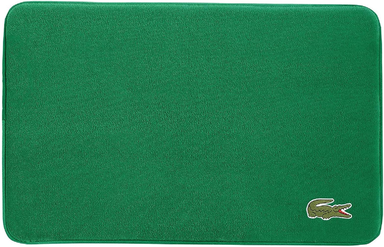 Lacoste Crocodile Bath Mat, Memory Foam Rug, Field Green 19x30