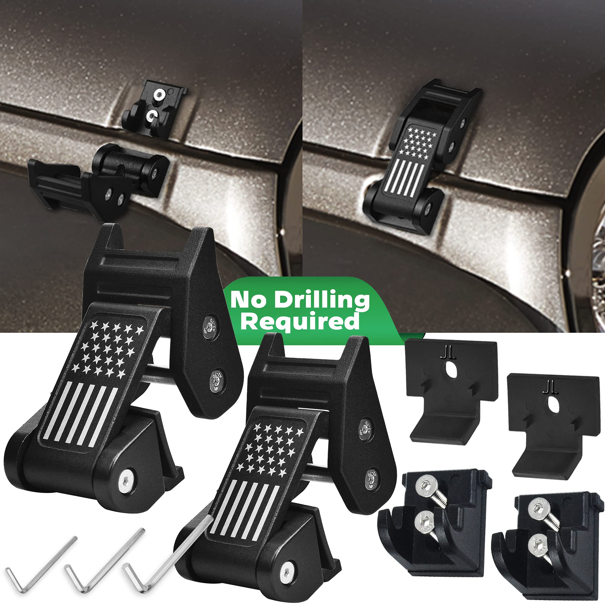 Buy Pulinmu 2PC Hood Latches for Jeep Wrangler with U.S. , Aluminum