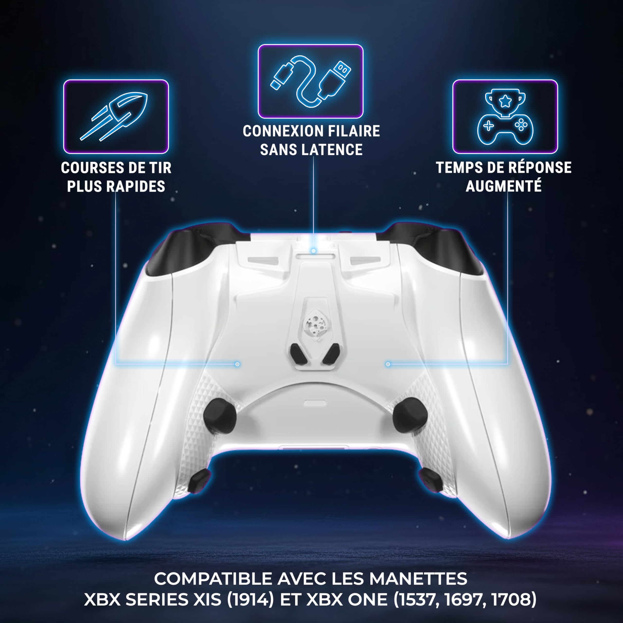 Collective Minds Strike Pack ‘Horizon’ – Kit MOD Filaire pour Manette Xbox | 4 Boutons Arrière Programmables | Accessoire Gaming App-Connecté pour Joueurs Pro | Compatible Xbox Series X|S et Xbox One