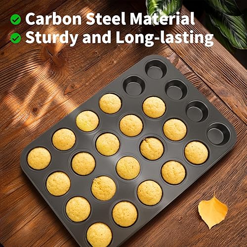 Miniatura 10 de Beasea Molde para magdalenas de 6 tazas, juego de 2 moldes antiadherentes para hornear muffins, de acero al carbono, juego de utensilios para