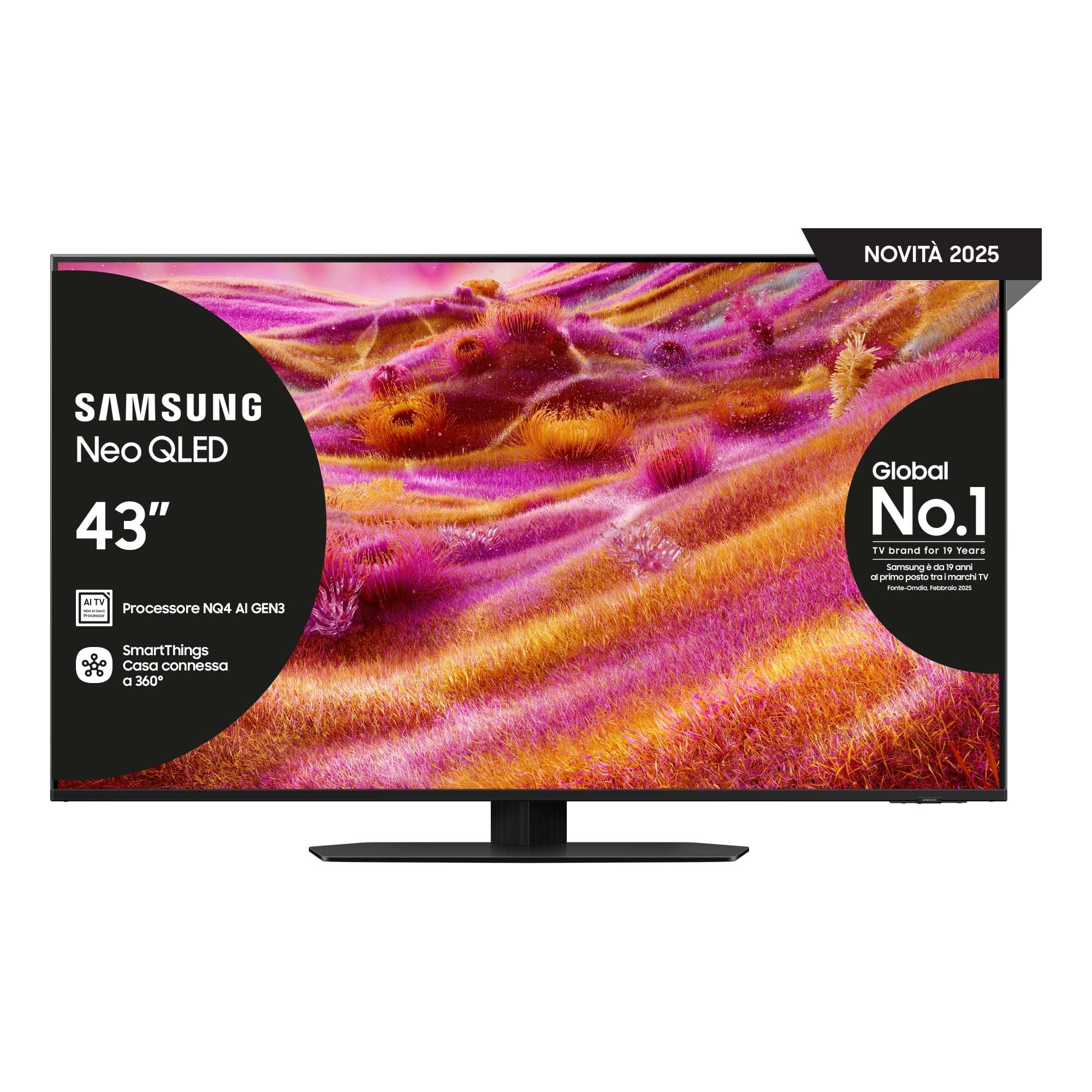 Samsung Smart TV 43'' QE43QN94FATXZT Neo QLED 4K Mini LED, NQ4 AI Gen3 Processor, 4K AI Upscaling Pro, Glare Free, Motion Xcelerator 165Hz, Dolby Atmos & OTS+, NeoSlim Design, 2025