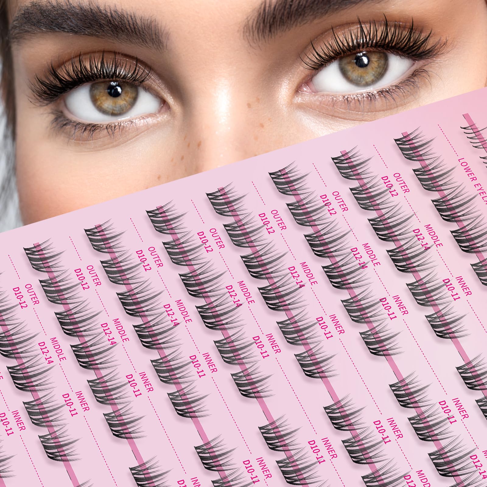 Mlen Diary Lash Clusters, 120 Pcs 10-12mm D Curl Individual Lashes, DIY Eyelash Extenisons Kit - Image 2
