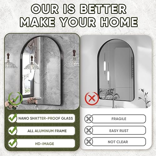 Miniatura 4 de Espejo de baño ovalado de 22 x 30 pulgadas, espejo ovalado dorado, espejo de tocador de baño con marco de metal, espejos de pared para dormitorio,