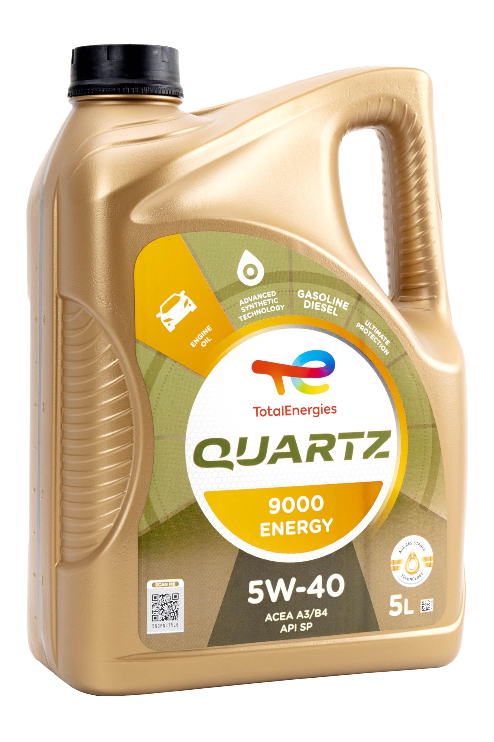 Total Motoren?l 5W-40 Quartz 9000 Energy, 5 Liter, 5W-40 5L, goldfarben, bunt