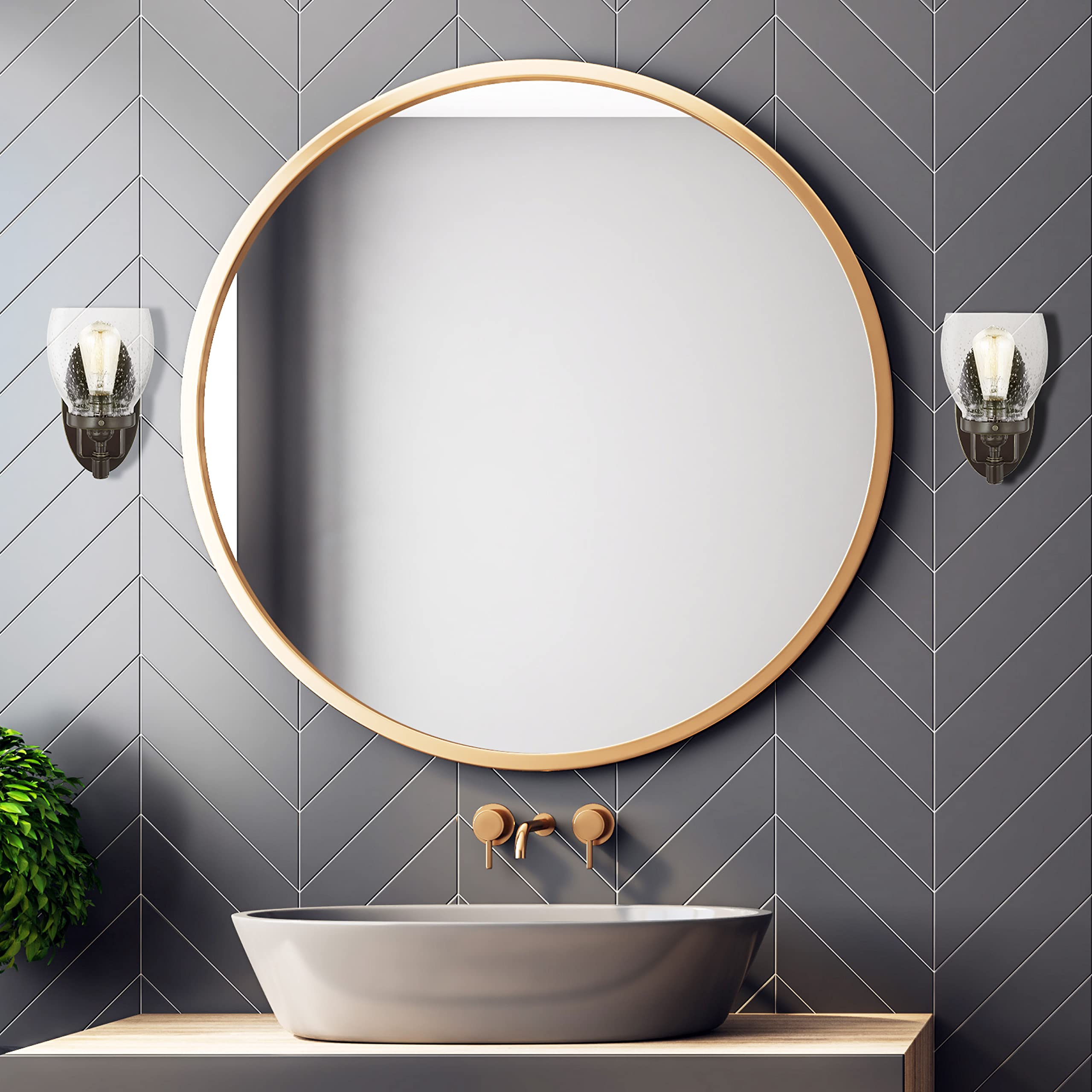 Generation Lighting 4114501-710 Belton One - Light Wall/Bath Sconce Vanity Style Fixture, Bronze