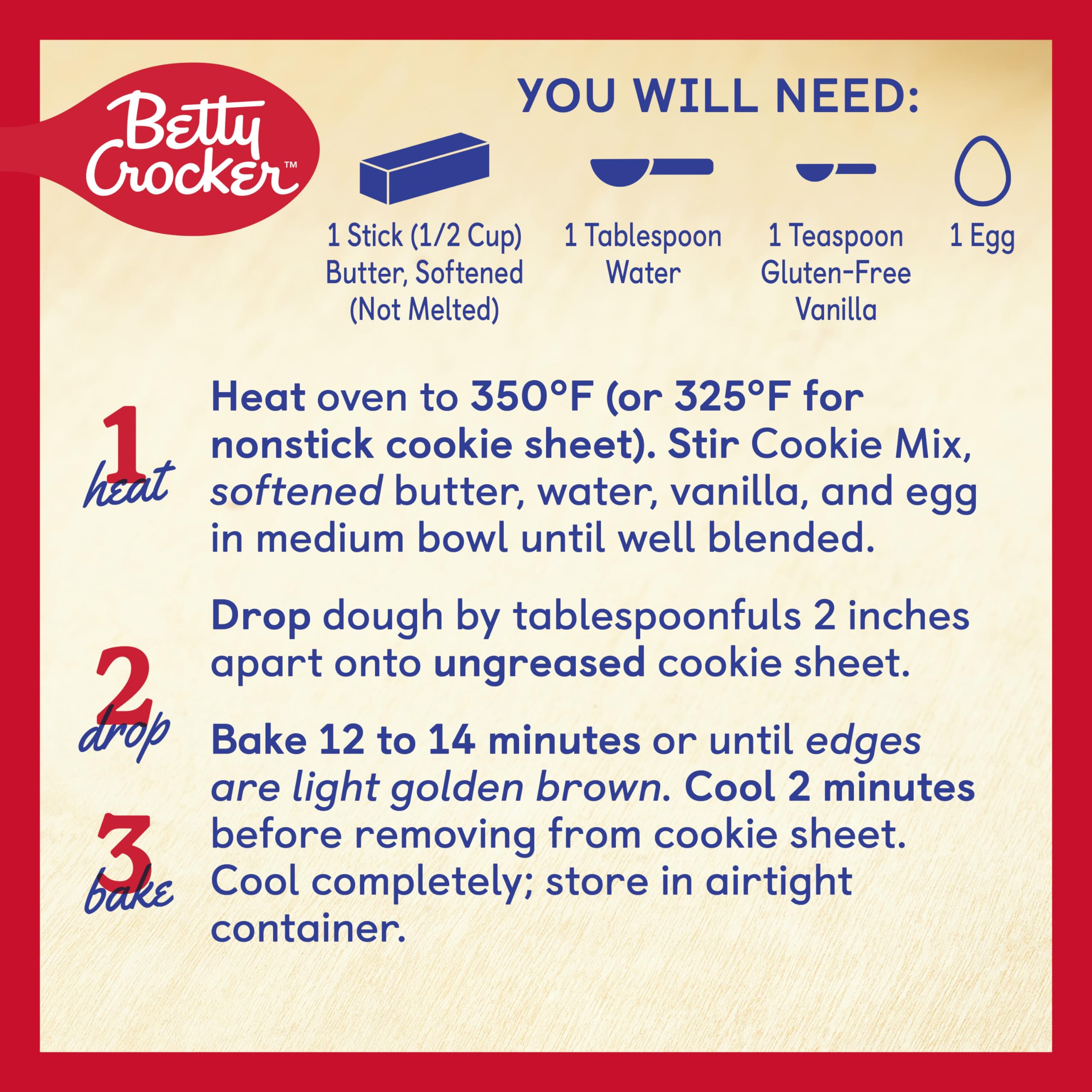 Betty Crocker Gluten Free Chocolate Chip Cookie Mix ñ 539 Gram Box