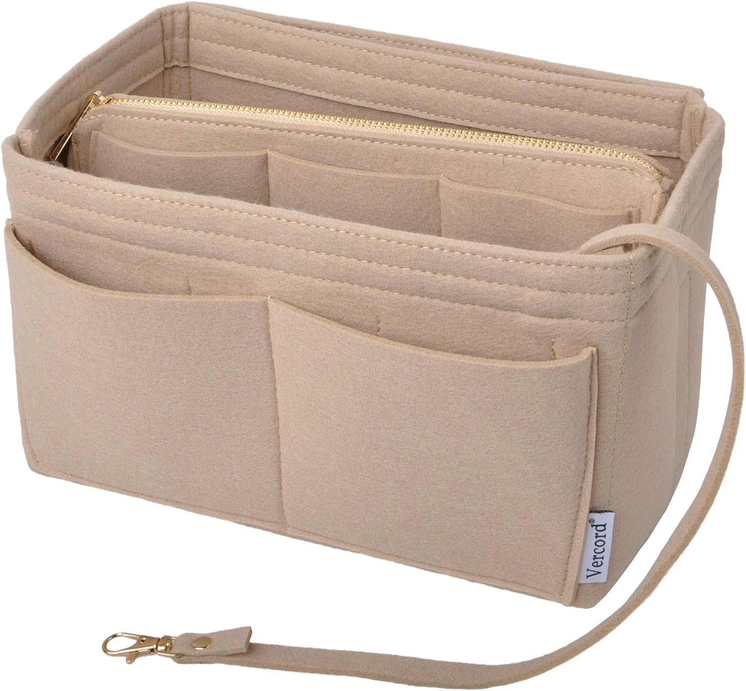 $24 Vercord Felt Organizer Insert, Beige, Small