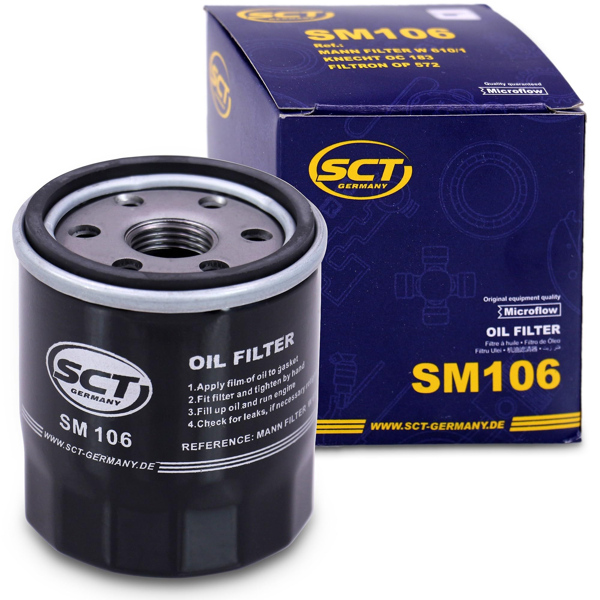 Sct Germany Oil Filter for Citroen C1 Daihatsu Charmant 107 Toyota Auris, Avensis Camry Carina Celica Corolla E10 E11 E12 IQ Prius Yaris Mr 2 Paseo PicNic