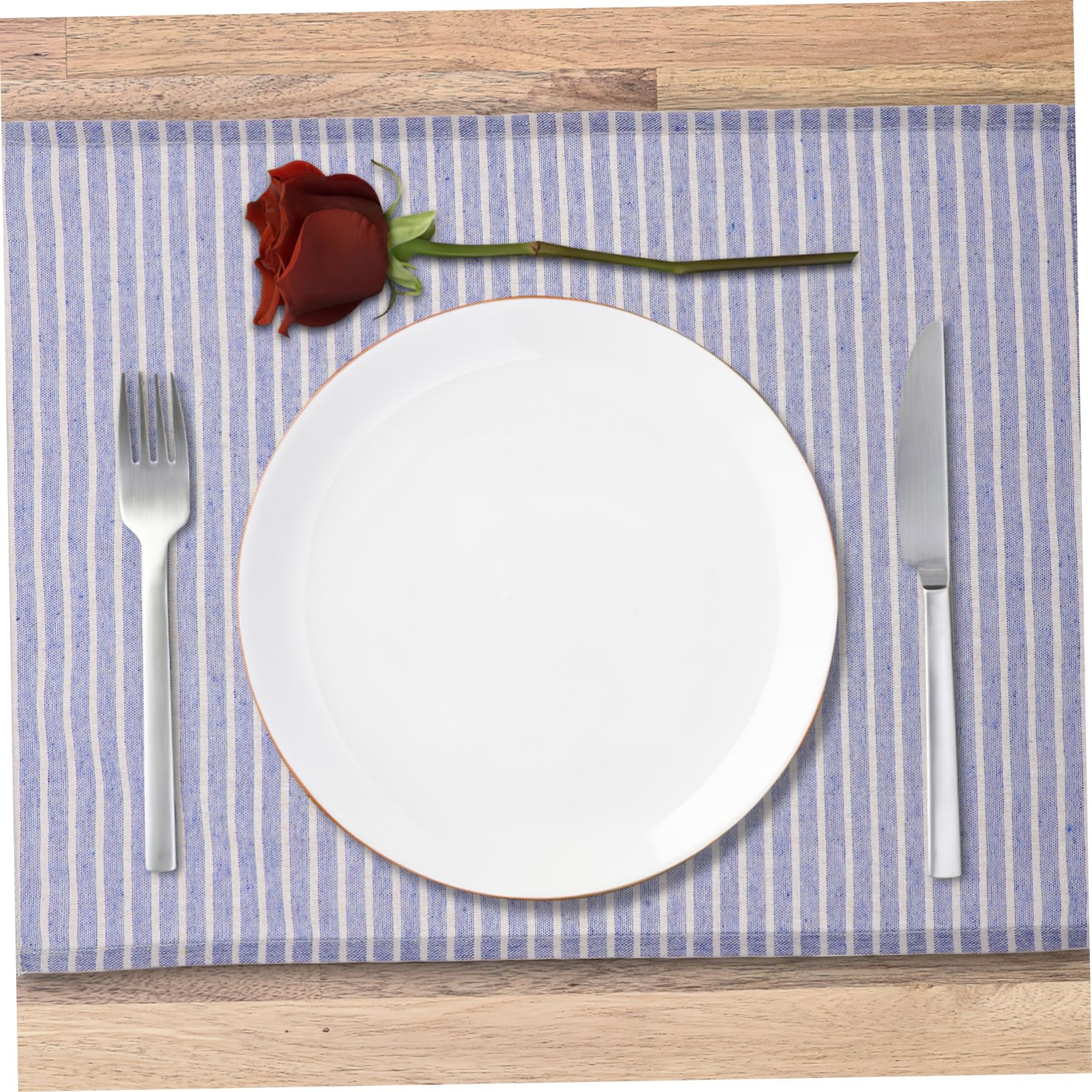 ERINGOGO 12 Servilletas de Mesa a Rayas, Jute y Algodón-poliéster, Reutilizables, para Decoración de Mesa y Restaurantes
