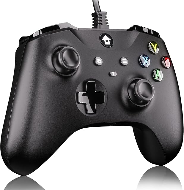 YUYIU Upgraded Wired Controller for Xbox Series X|S, Xbox One, Windows 10 and above, PC Controller with 3.5 mm Audio Jack, Black