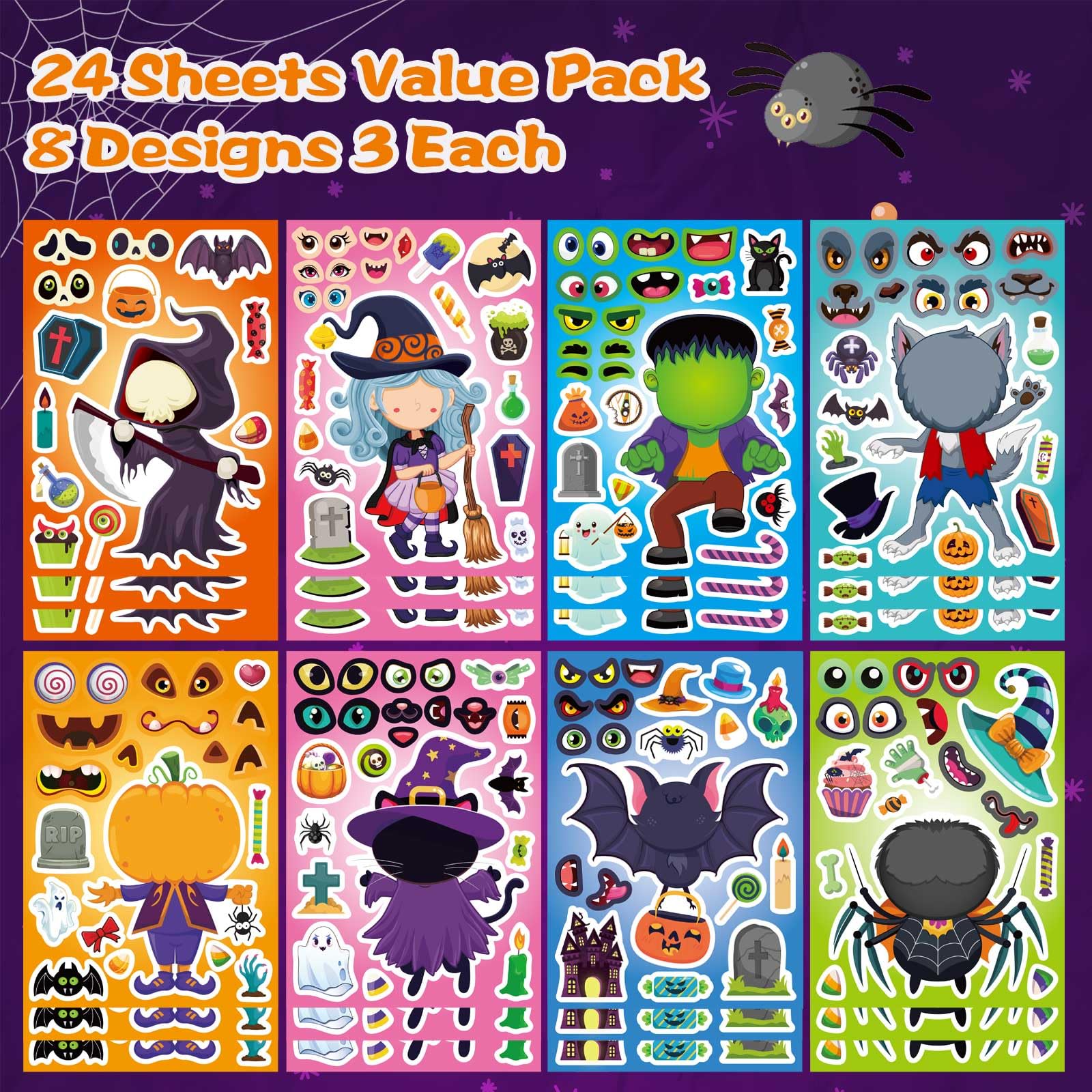 Spirit Halloween Stickers 24 Sheets, 1.8-2.3inch - Image 2