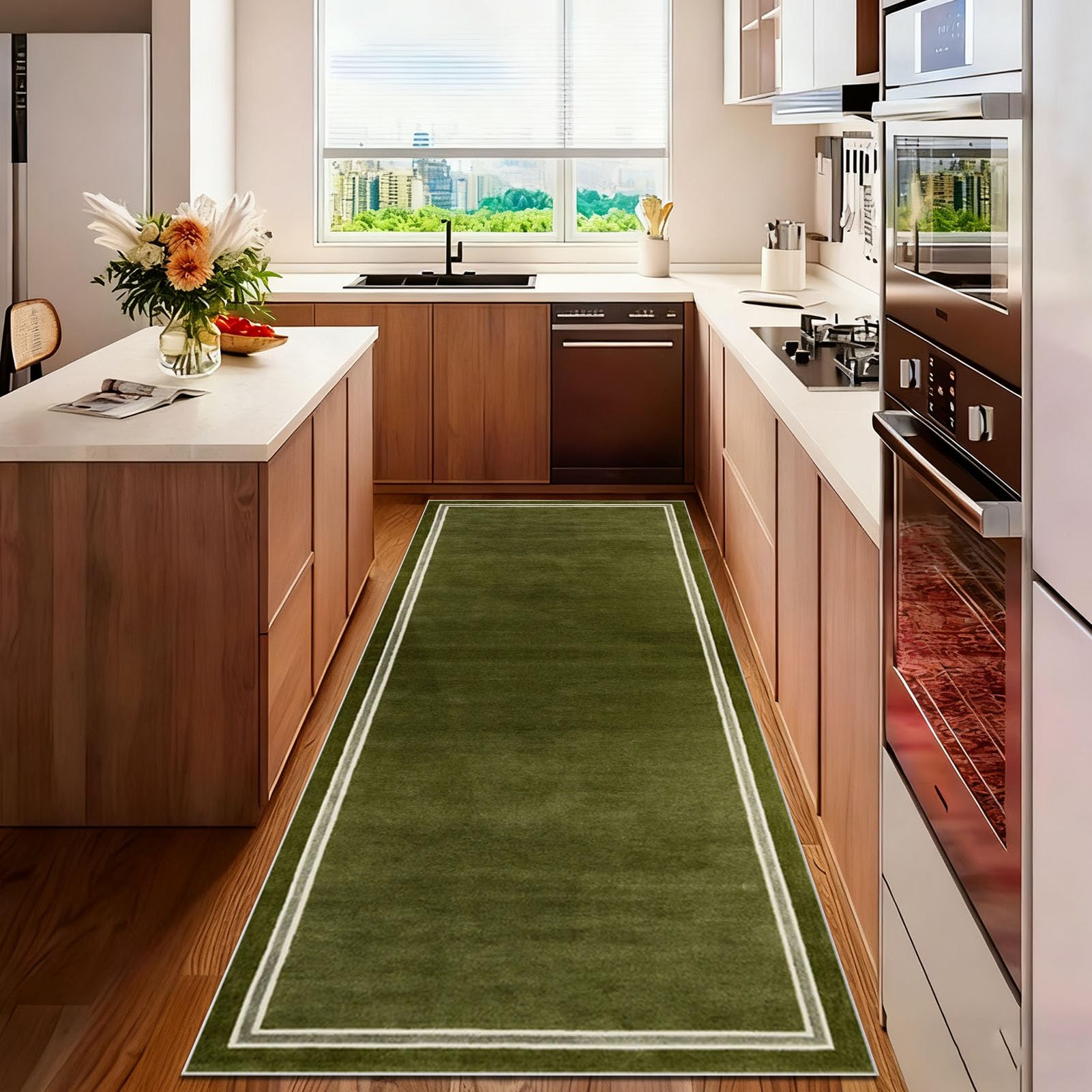 Hallway Runner Rug Long Hall Runner Kitchen Rug Non Slip Washable Corridor Rugs Absorbent Floor Mat 60 x 350 cm Heavy Duty Narrow Carpet Runner for Kitchen Hallways Entryway Laundry Room