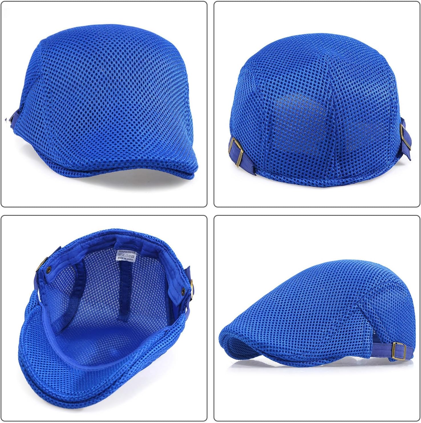 Men's Mesh Cap Breathable Summer Newsboy Hat Adjustable Beret Ivy Cap Irish Cabbie Driving Hunting Hats - Image 5