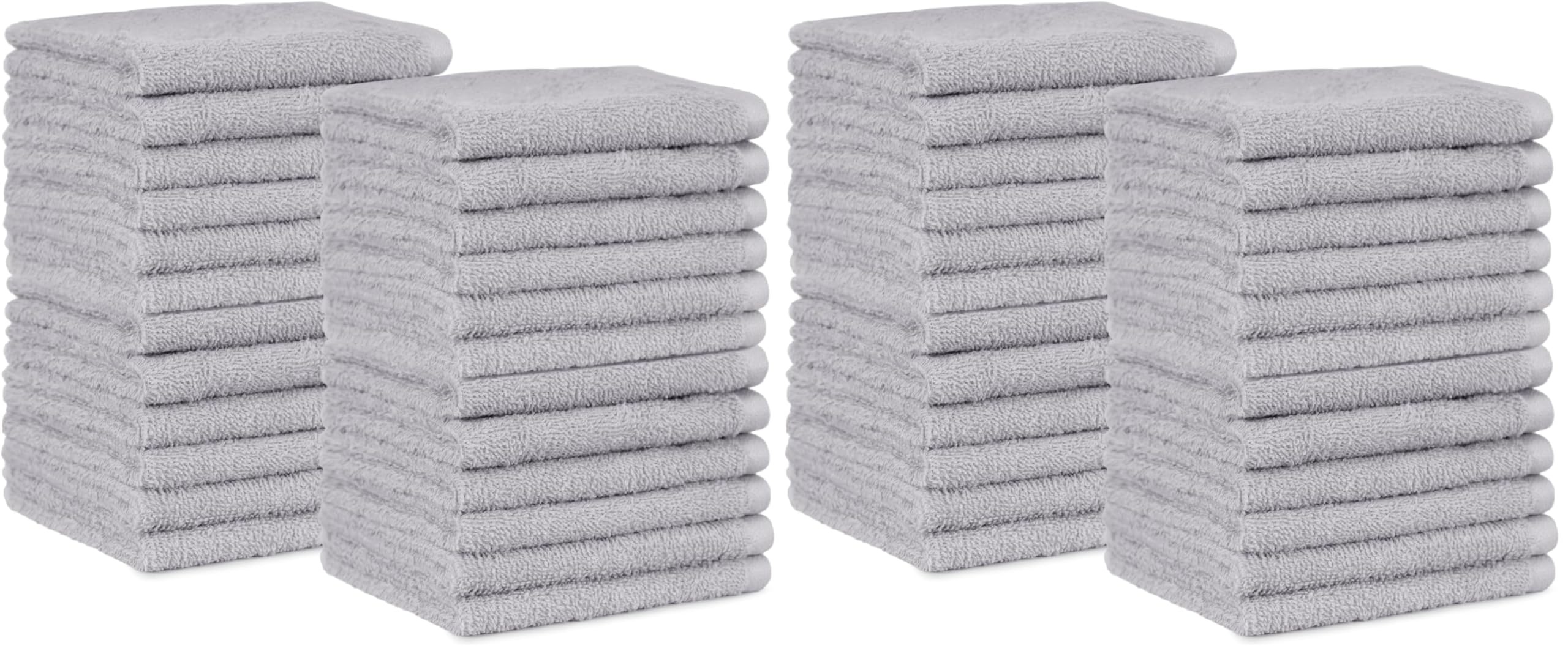 Amazon Basics Waschlappen Set, 100% Baumwolle Extra Saugfähig Schnelltrocknend, 30 x 30 cm, Grau, 24er-Pack (Packung mit 2)