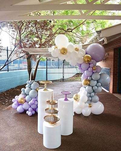 Vista 127 de Juego de 84 globos rosa claro, guirnalda de arco de 5 pulgadas + 12 pulgadas + 18 pulgadas, globos de color rosa pastel, globos de feliz cumpleaños