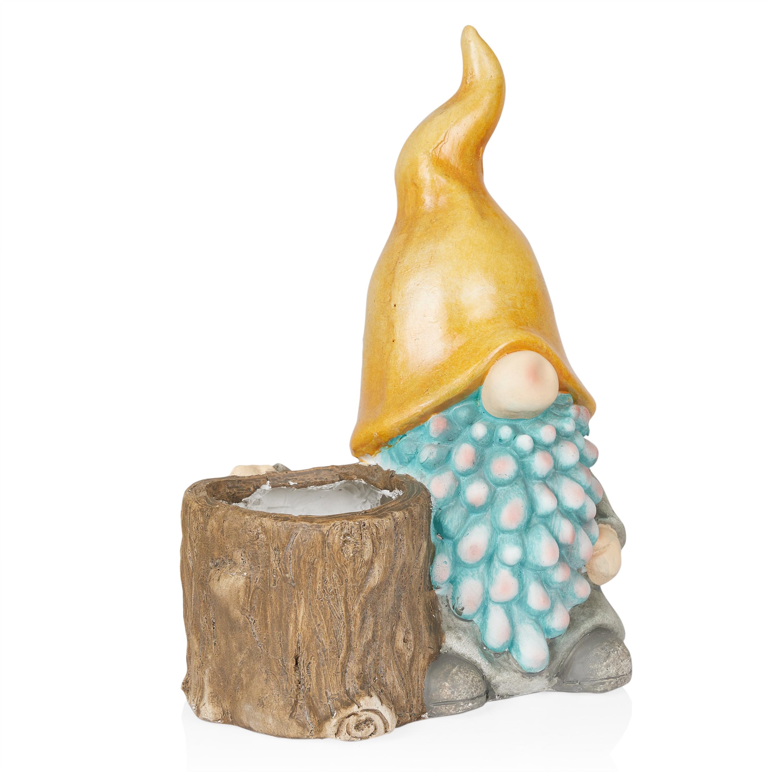 Gnome avec chapeau jaune Alpine Corporation : égayez vos pots décoratifs ternes