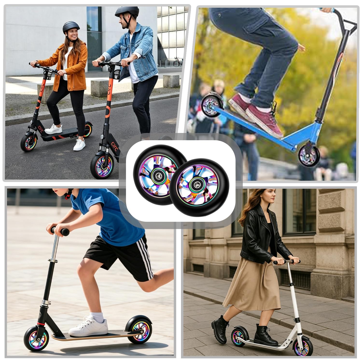 2er Set Stunt Scooter Rollen – 100 X 24 Mm Ersatzräder Mit ABEC-11 Lagern, Alu-Speichenkern – Kompatibel Mit Den Meisten Stunt- & Kickscootern – Schwarz/Blau 2er Set Stunt Scooter Rollen – 100 X 24 Mm Ersatzräder Mit ABEC-11 Lagern, Alu-Speichenkern – Kompatibel Mit Den Meisten Stunt- & Kickscootern – Schwarz/Blau