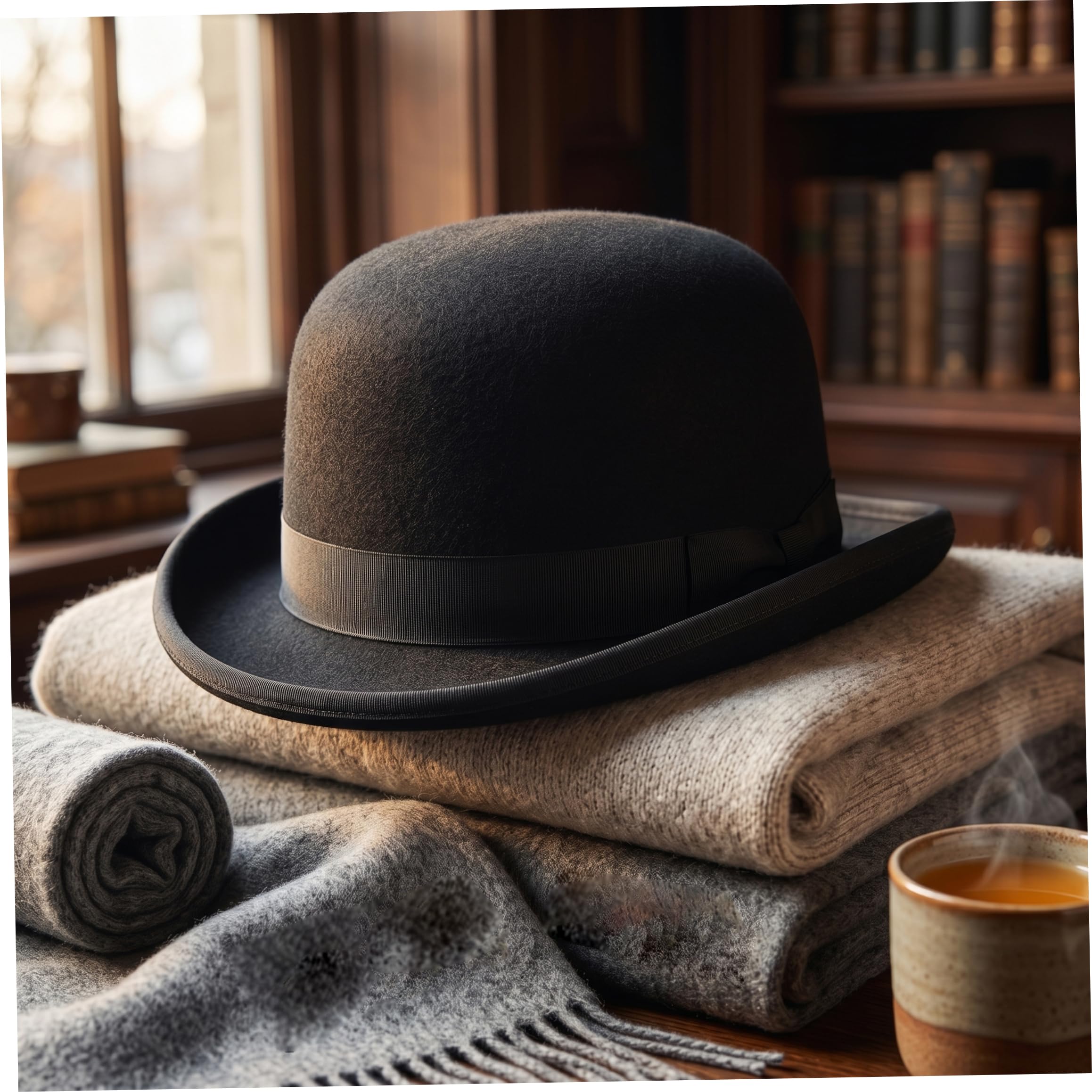 Cappello a bombetta, Cappelli a bombetta vintage per uomo e donna Cappelli classici con nastro per l'uso quotidiano, feste tema, eventi cosplay o riunioni formali, nero, cappello da uomo