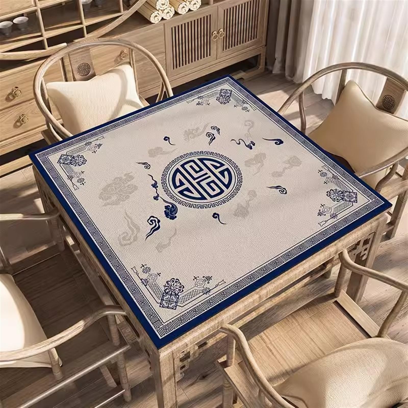 Tapis de Poker, Support en Caoutchouc antidérapant réduisant Le Bruit épais(Blue,31.5x31.5in/80x80cm)