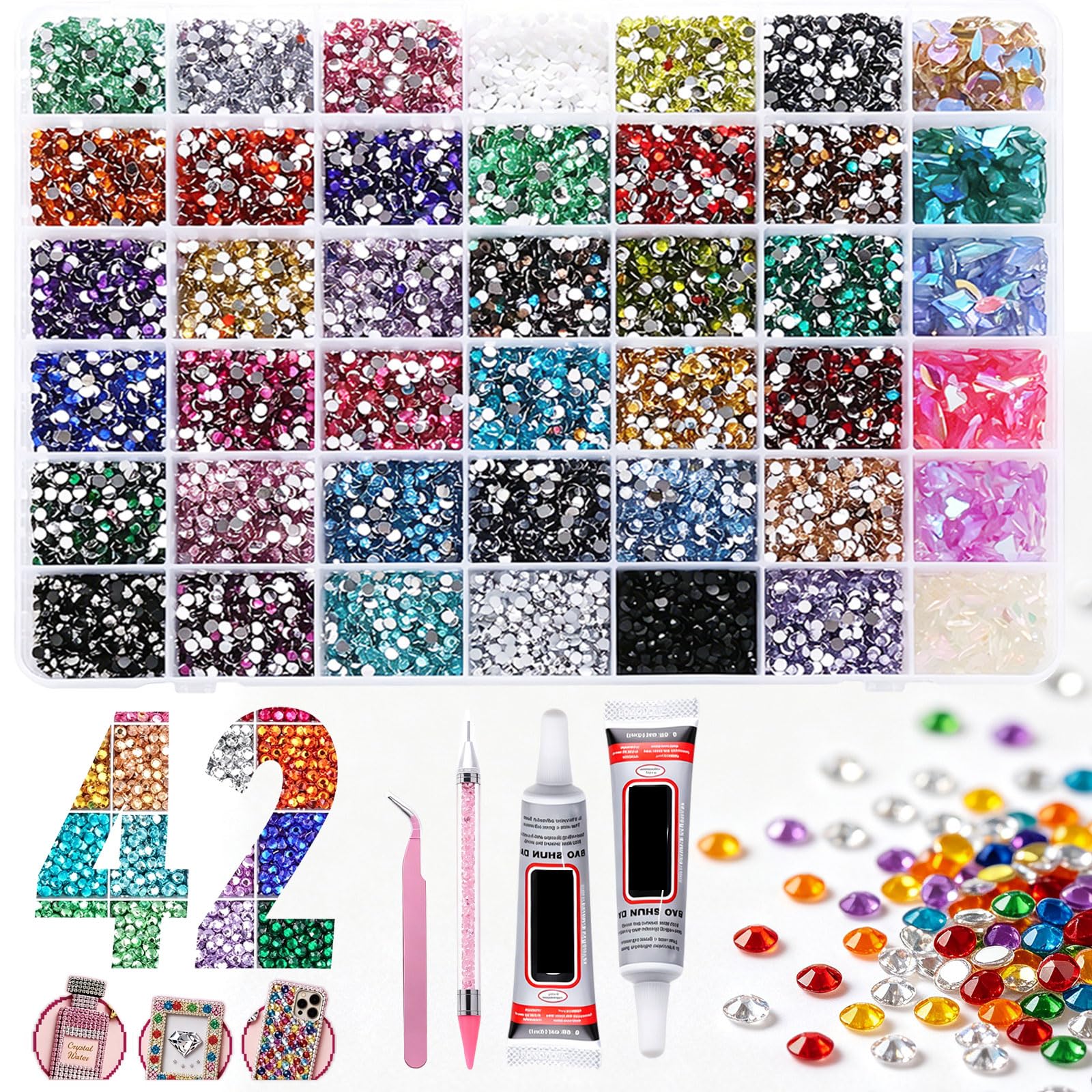Kit de diamantes de imitación para decorar sin esfuerzo con pegamento preciso 6
