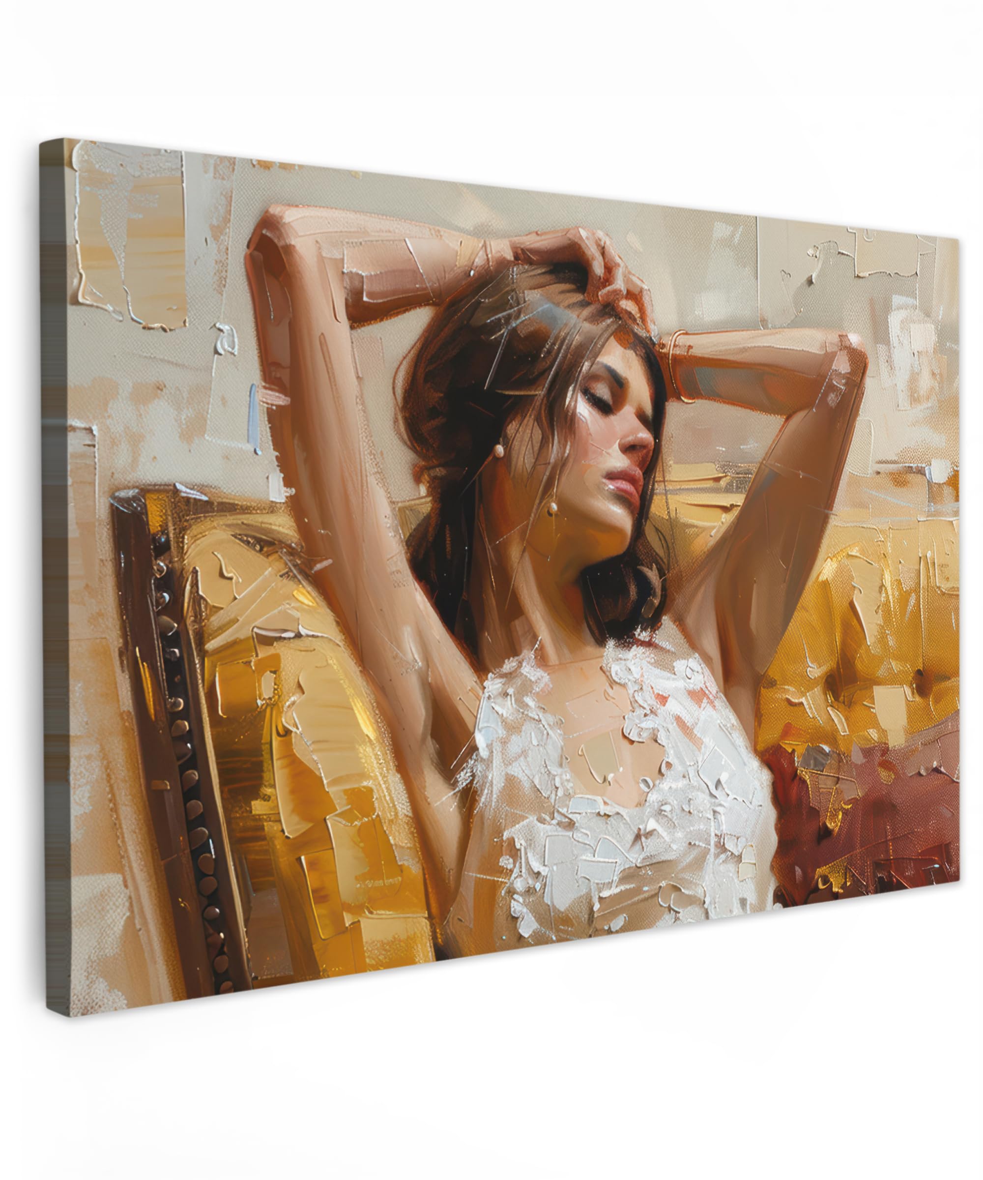 MuchoWow© Canvas Wall Art Work 12"x8" / 30x20 cm Room Decor Painting Wallfillers Picture Decoration Prints Woman - Art - Abstract - Modern — image 1
