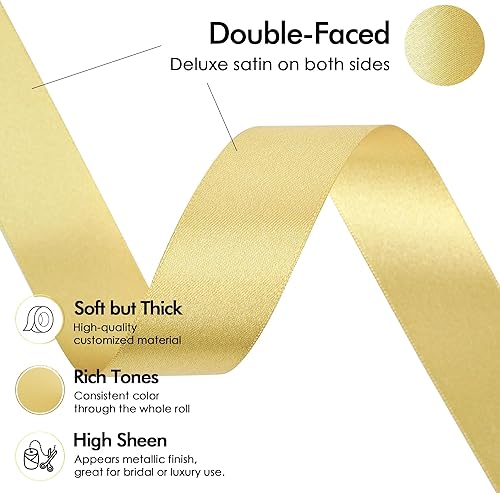 Vista 51 de MEEDEE Orange Satin Ribbon - 1.5 inch Double Faced Satin Ribbon, 50 Yards - Neon Tangerine - For Christmas, Thanksgiving, Halloween, Weddings