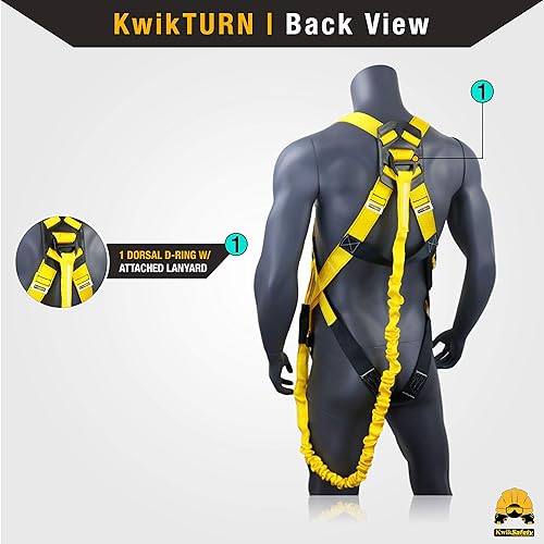 Miniatura 2 de KwikSafety Charlotte NC SCORPION Fall Protection Safety Harness w Attached 6 ft Lanyard Construction ANSI Tested OSHA 1 arnés + 1 cordón., 2 arnés +