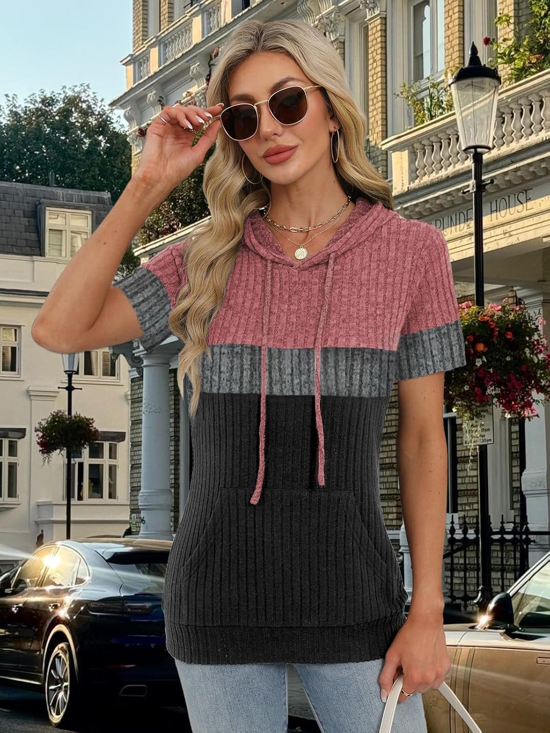 Womens Summer Tops Short Sleeve Hoodies for Women Spring Sweatshirts Casual T Shirts Fashion Tunics - Image 5