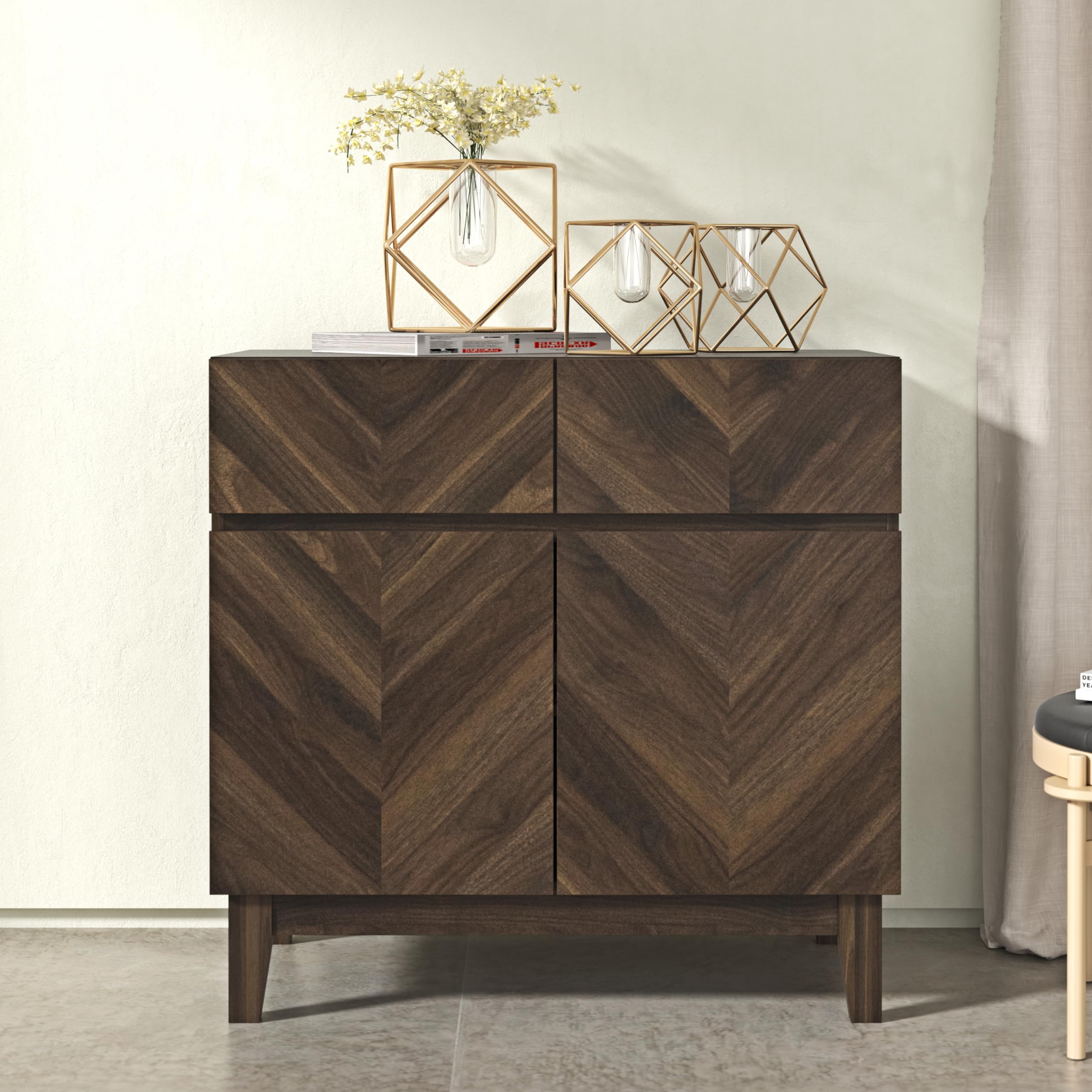 B&Q Gfw Camborne Compact Sideboard Royal Walnut